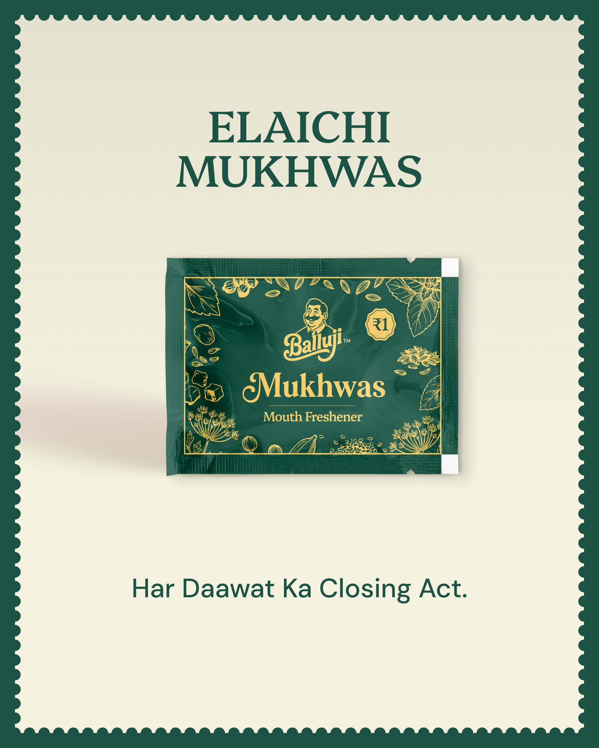 Elaichi Sauf Mouth Freshener | Pack of 3 | 50 Sachets Pack each