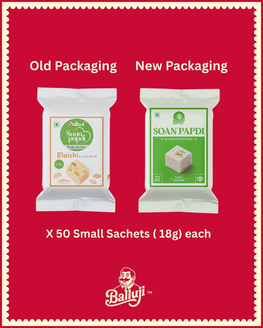 Classic Elaichi Soan Papdi - 50 Pcs Box