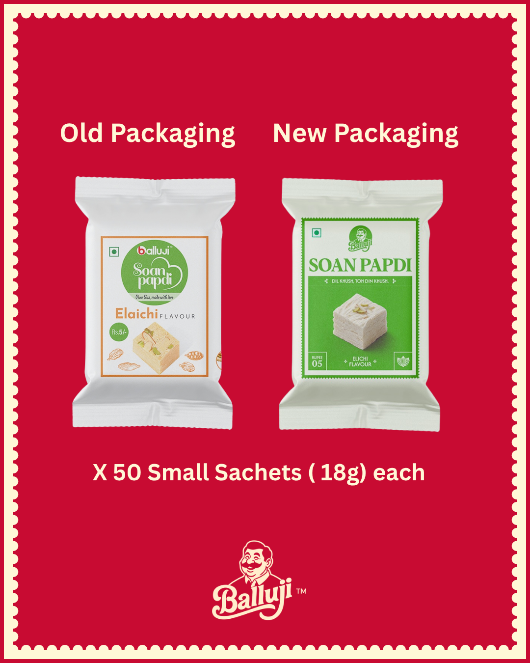 Classic Elaichi Soan Papdi - 50 Pcs Box