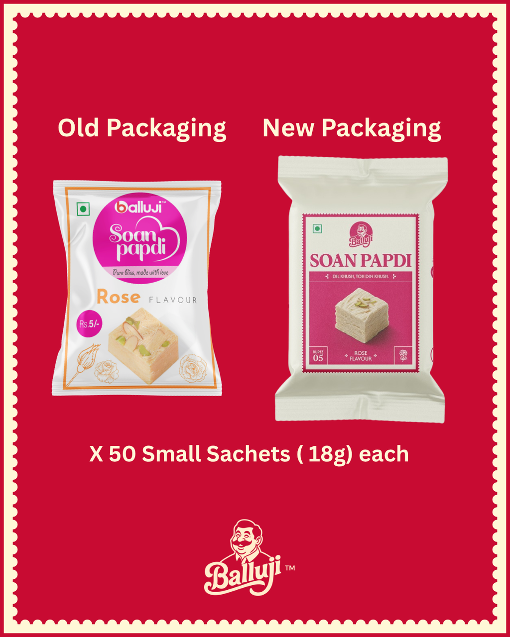 Rose Soan Papdi - 50 Pcs Box