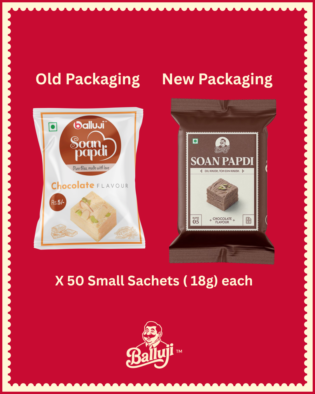 Chocolate Soan Papdi-  50 Pcs Box
