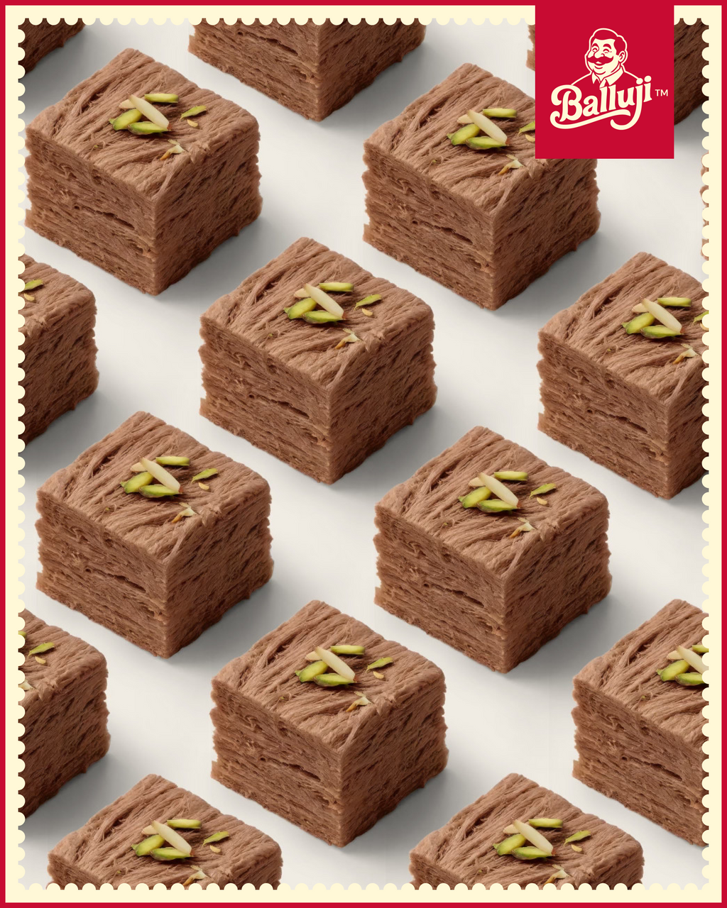 Chocolate Soan Papdi-  50 Pcs Box