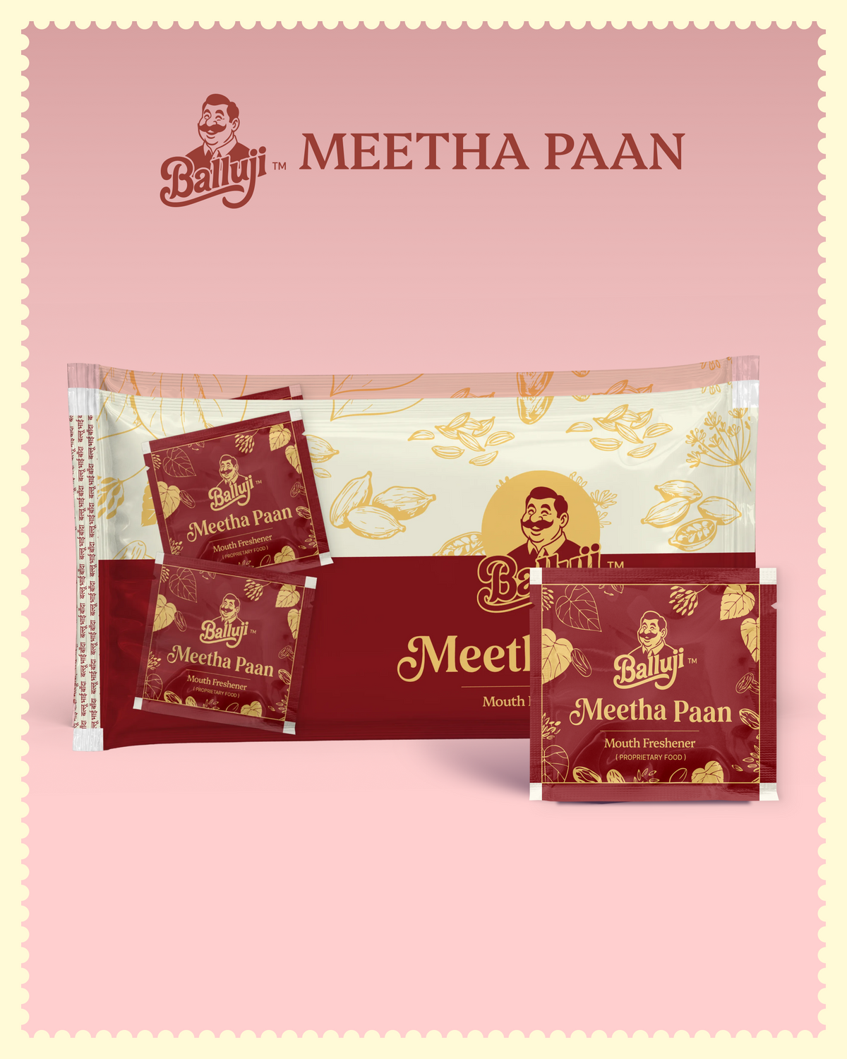 Meetha Pan Mouth Freshener | Pack of 3 | 50 Sachets Pack each