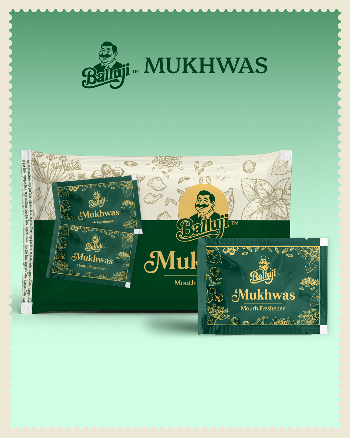Elaichi Sauf Mouth Freshener | Pack of 3 | 50 Sachets Pack each