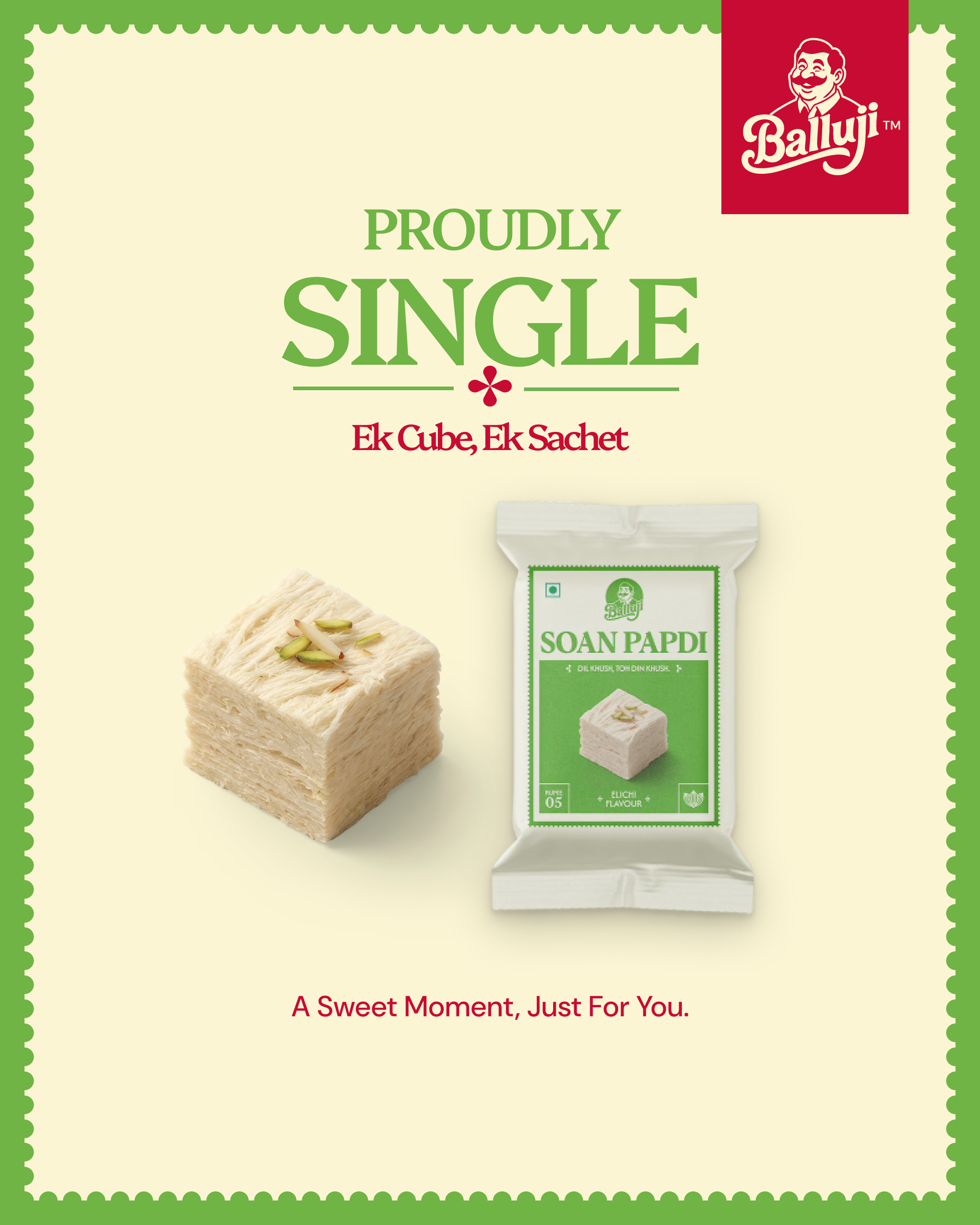 Classic Elaichi Soan Papdi - 50 Pcs Box