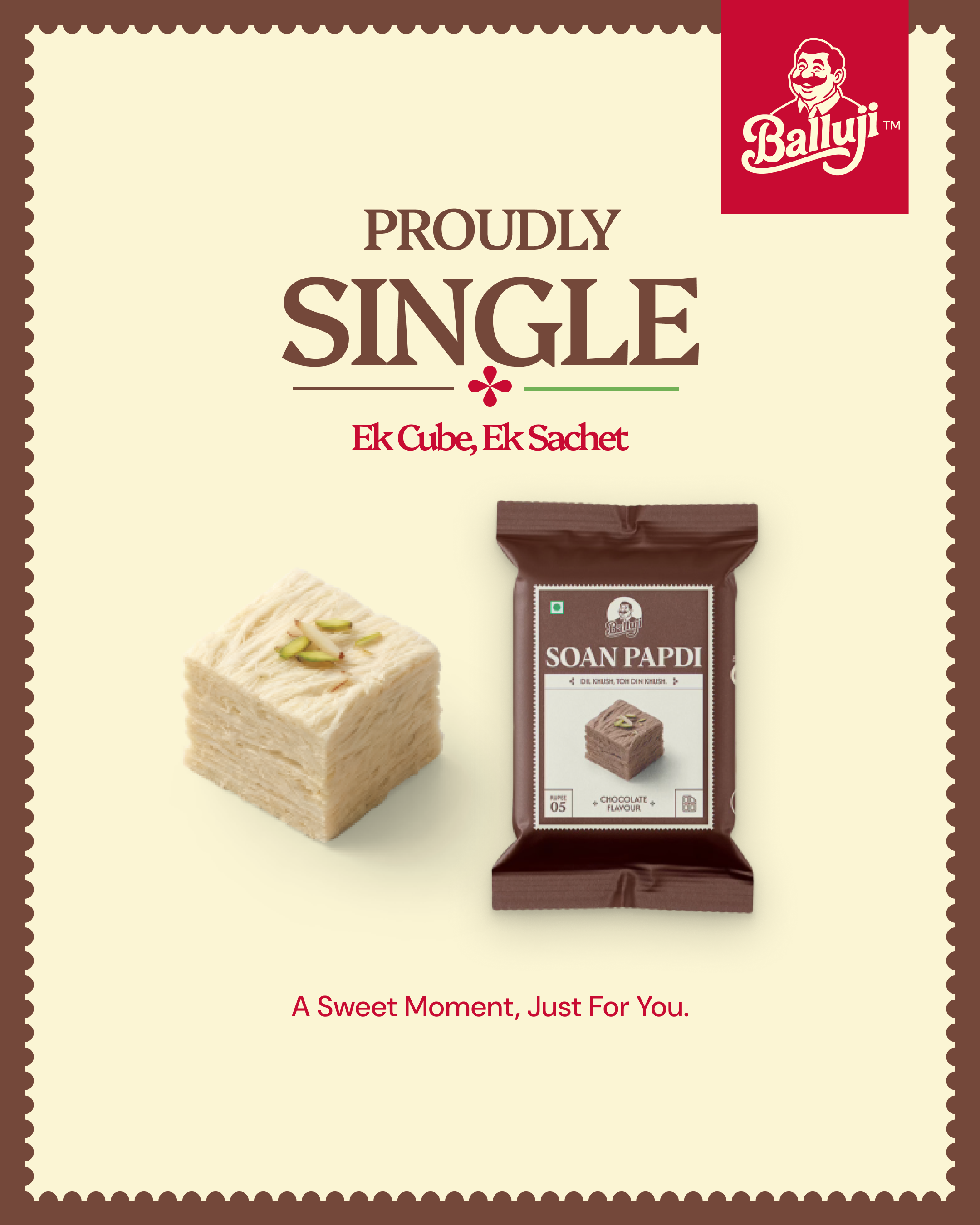 Chocolate Soan Papdi-  50 Pcs Box